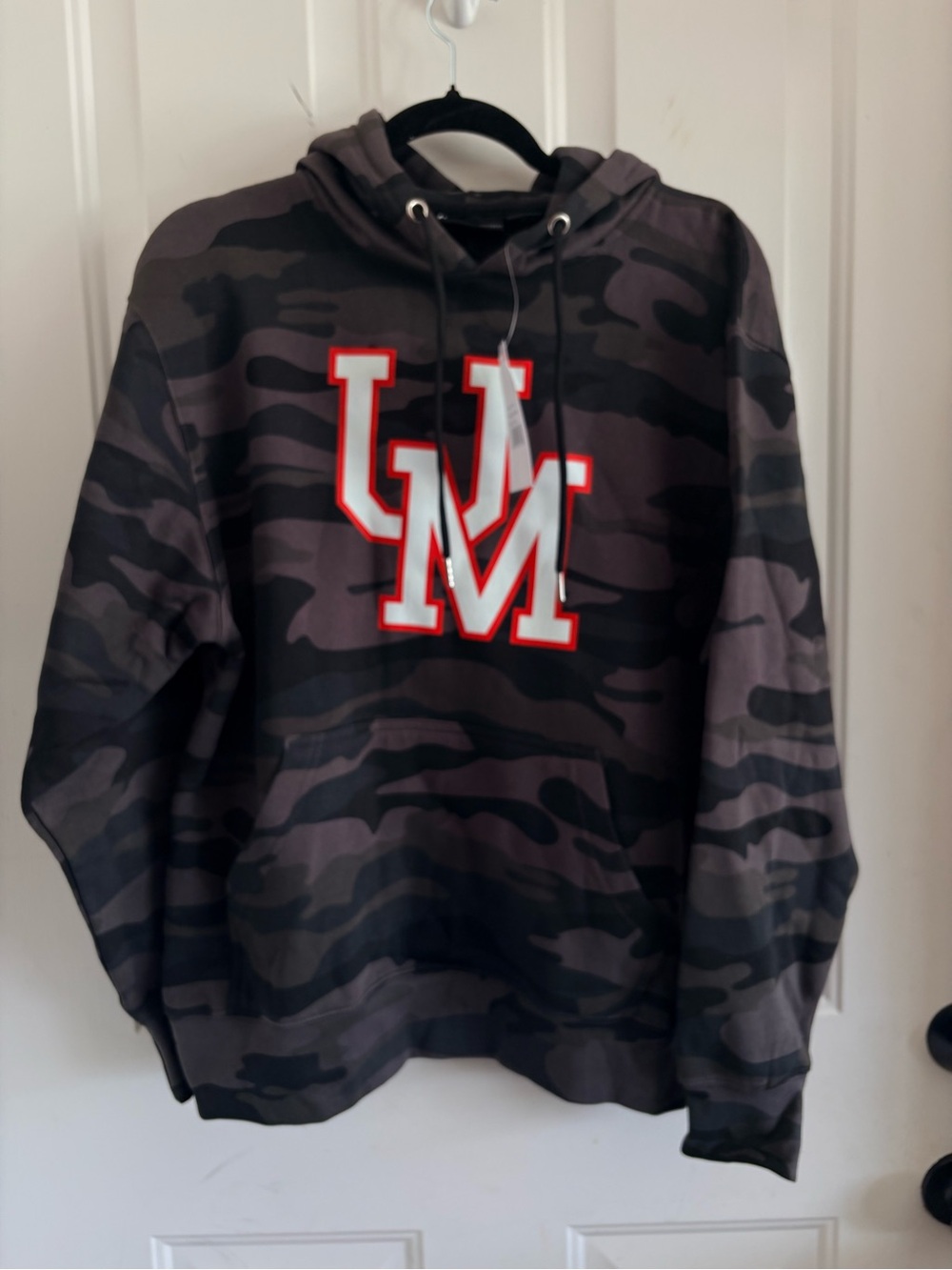 Ole Miss Men's Camo Hoodie with UM Logo - Dark Gray